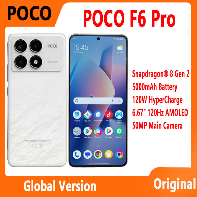 Smartphone POCO F6 Pro 5G versão global Snapdragon ®   8 Gen 2 6,67'' Fluxo 120Hz AMOLED DotDisplay 120W Carga NFC