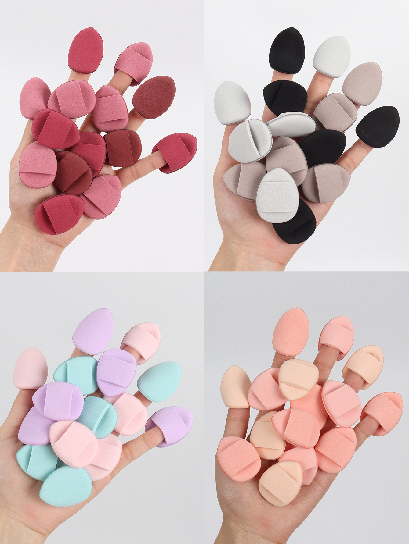 Vinger Luchtkussen Spons Poederdons Set Make-up Poederdons Vloeibare Foundation Foundation Concealer Make-up Puff Groothandel