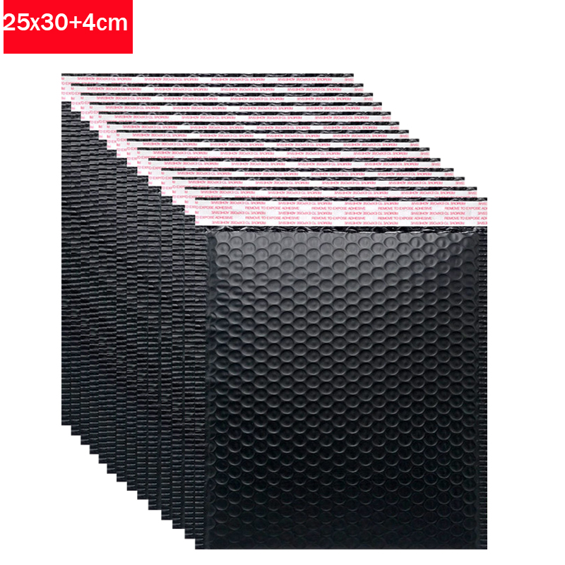 50 Uds. Sobres de espuma hechos a mano de película coextruida negra 25x30cm especificación envío Postal engrosado a prueba de golpes e impermeable