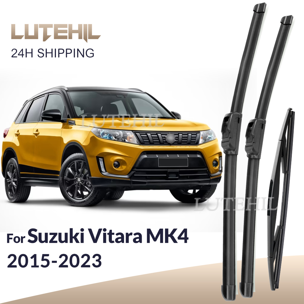 Dla Suzuki Vitara MK4 2015-2023 2016 2017 2018 Wycieraczki przednie i tylne Pióra wycieraczek przedniej szyby Szczotki okienne 24"+16"+10"