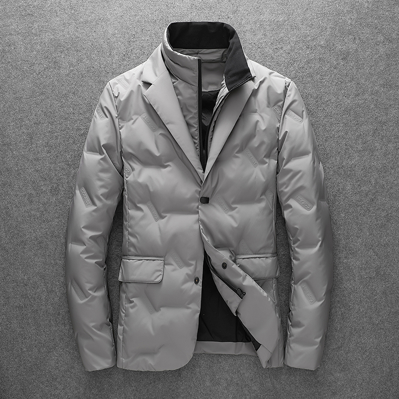 2024 outono/inverno nova gola destacável jaqueta masculina 90% pato branco para baixo de alta qualidade luz luxo negócios e lazer