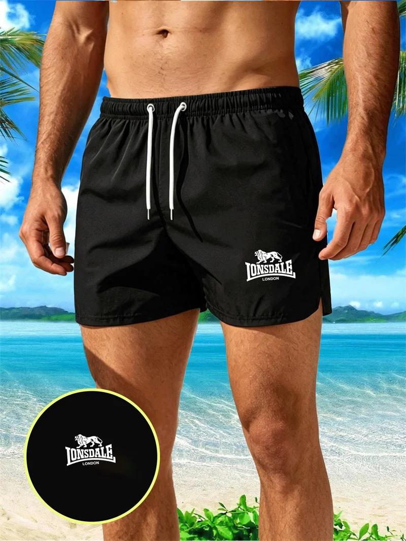 Pantalones cortos de playa de verano para hombre, pantalones cortos esenciales para parques de atracciones, pantalones cortos deportivos y de fitness, trajes de baño, pantalones cortos deportivos de secado rápido