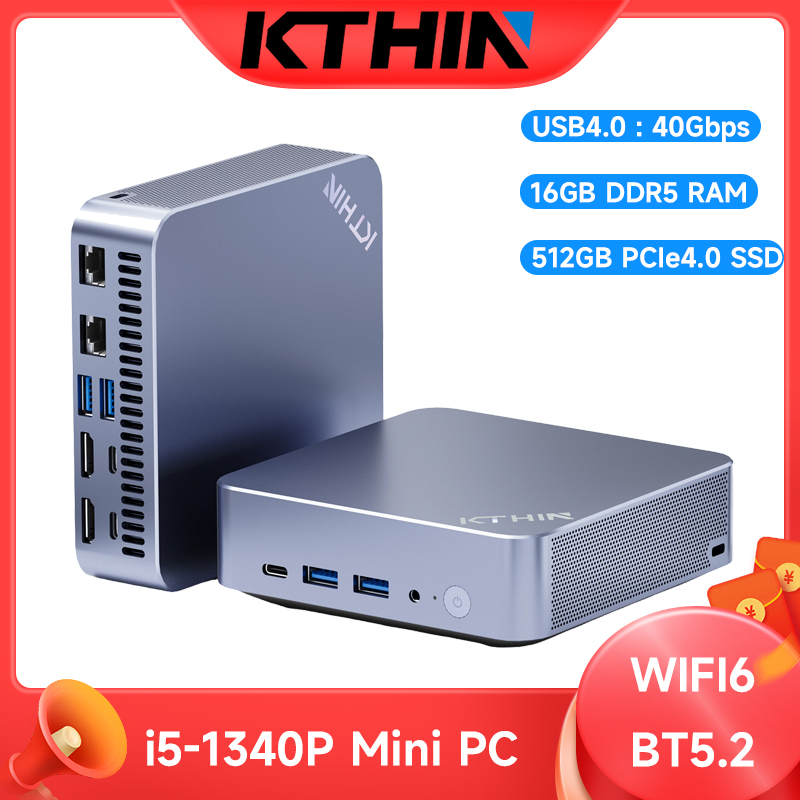 Mini PC i5-1340P WIFI6 BT5.2 Mini PC para juegos 2.5G LAN USB4.0 32GB DDR5 4800MHz PCIe SSD Mini computadora de escritorio