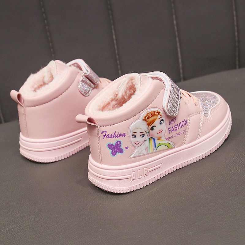 Disney Kinderschuhe Plüsch Verdickte Winter Warme Schuhe Kinder Mädchen Board Baby Baumwolle Schuhe Stiefeletten Größe 26-37