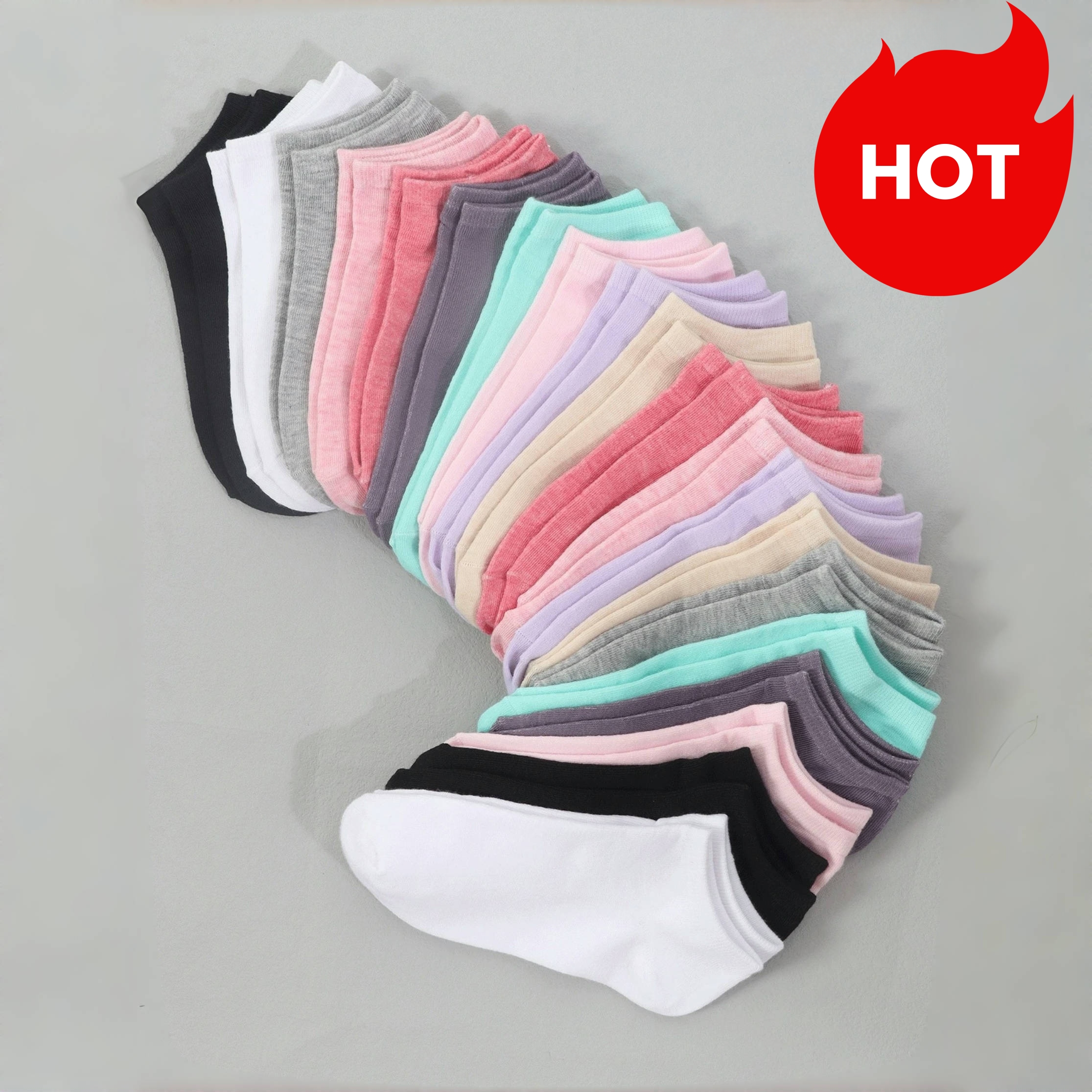 20 pares de calcetines cortos a juego para mujer/hombre, serie negra y gris con lazo, corazón, raya