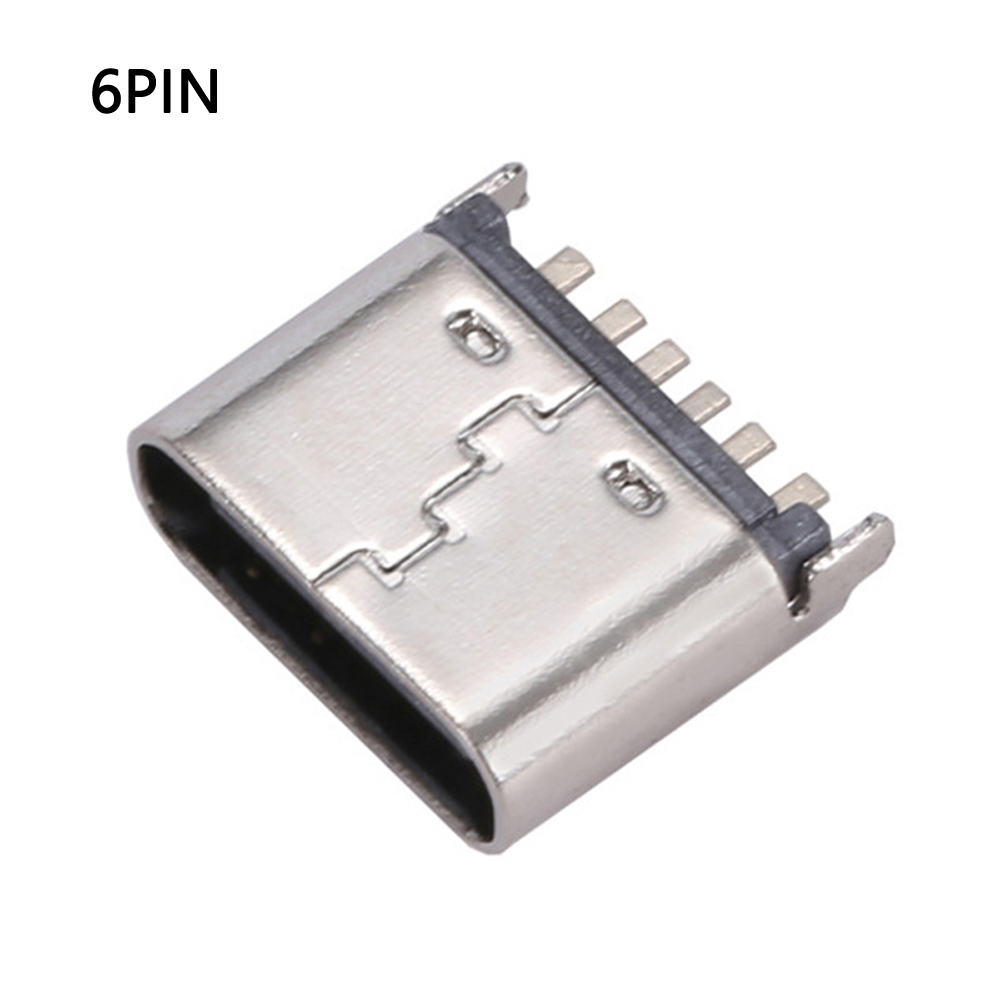 10 шт./лот, 6-контактный разъем SMT Micro USB Type-C 3.1 (гнездо), для поверхностного монтажа (SMD/DIP) на печатную плату, с поддержкой быстрой зарядки PD и высоким током