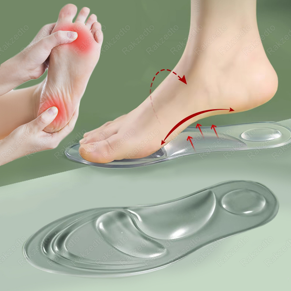 Medical ซิลิโคน Orthopedic Insoles สําหรับรองเท้าผู้หญิง FlatFoot Arch Support Insoles สําหรับ Plantar Fascitis นวดเท้าเจลรองเท้า Pad