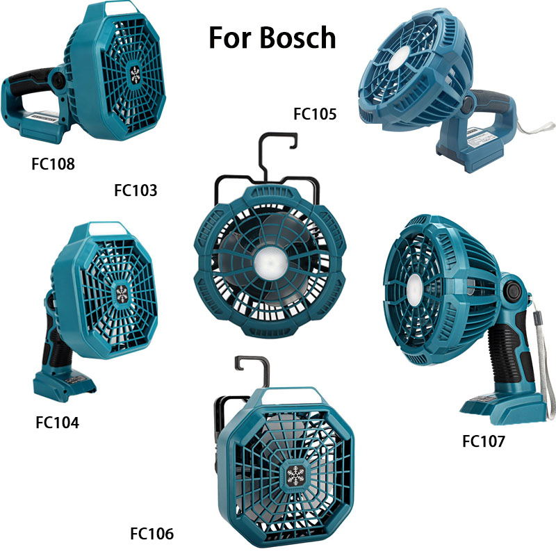 Wielofunkcyjny wentylator oświetleniowy do Bosch z baterią litową 14,4-18 V z lampą 3 W FC103 FC104 FC105 FC106 FC107 FC108 gospodarstwa domowego