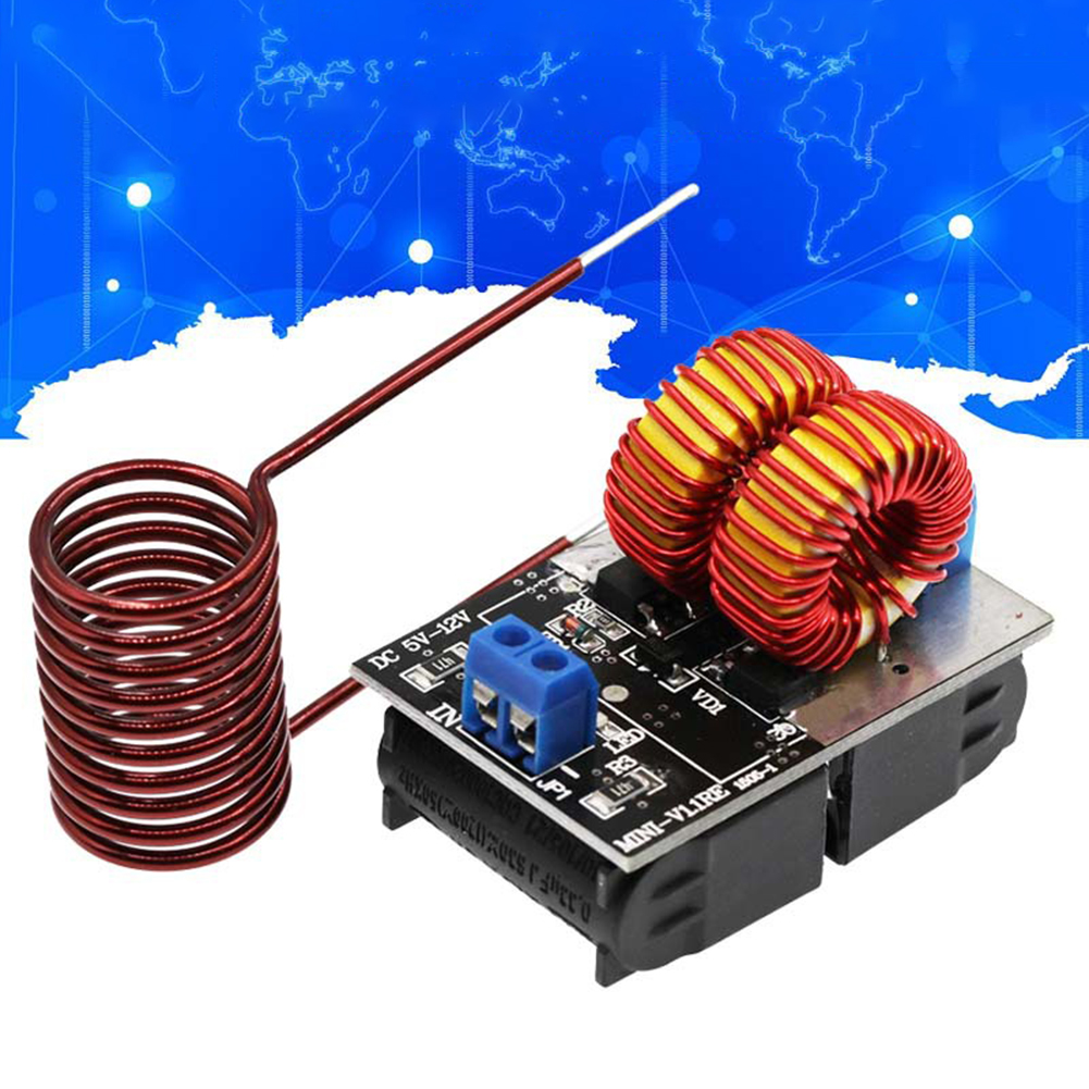 120 W Mini ZVS Induktionsheizplatine DC 5–12,0 V Eingangsspannung Heiztreiber Hochfrequenz-Stromversorgungsmodul