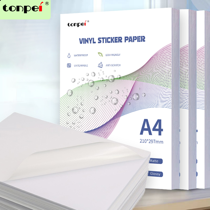 Wholesale A4 Self-adhesive Vinly Sticker Paper Waterproof Tear-off Resistant Scratchproof Label Sticker For Laser  Printe.