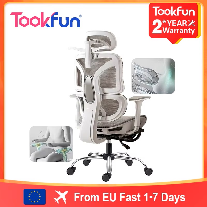 Tookfun-silla ergonómica con soporte para cintura, asiento para juegos de ordenador, silla de oficina, silla giratoria, muebles para el hogar, reposacabezas 3D, reposabrazos 4D
