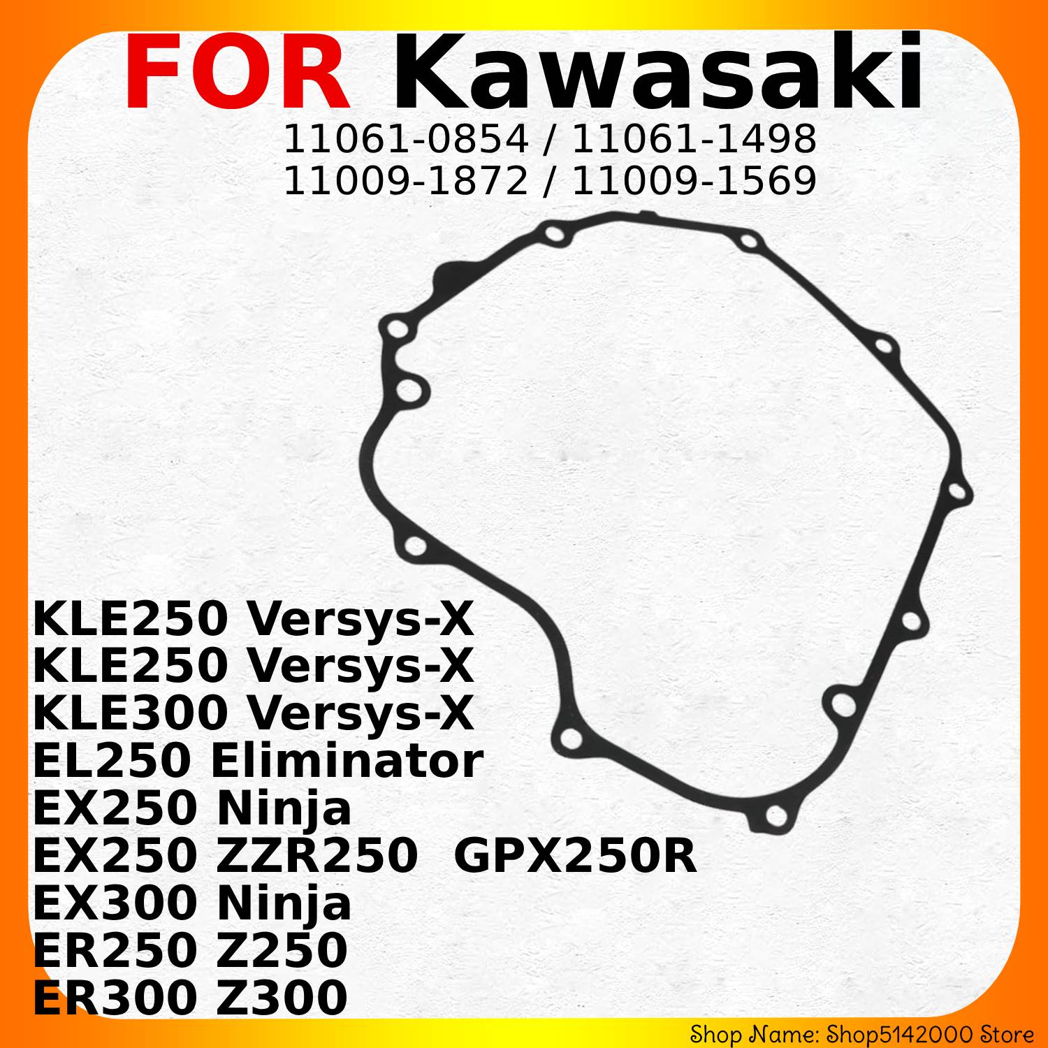 Motorfiets Koppeling Gasgenerator Cover Accessoires Voor Kawasaki Kle300 Versys-X 300 Er300 Z300 Abs Er250 Z250 Oem: 11061-0854