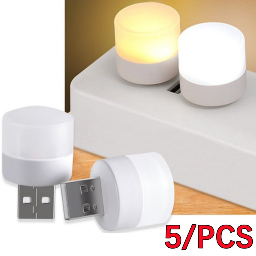 5 pçs mini 5v 1w super brilhante proteção para os olhos livro luz usb plug lâmpada computador carregamento de energia móvel usb pequena led night light