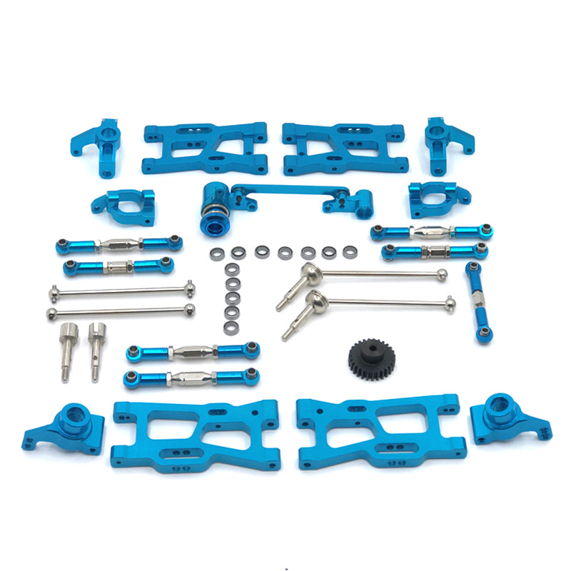 Wltoys 144010 144002 124017 124019 124018 144001 124007 Rc Auto-Onderdelen Upgrade Metalen Kit Aandrijfas Trekstang Swing Arm Besturing