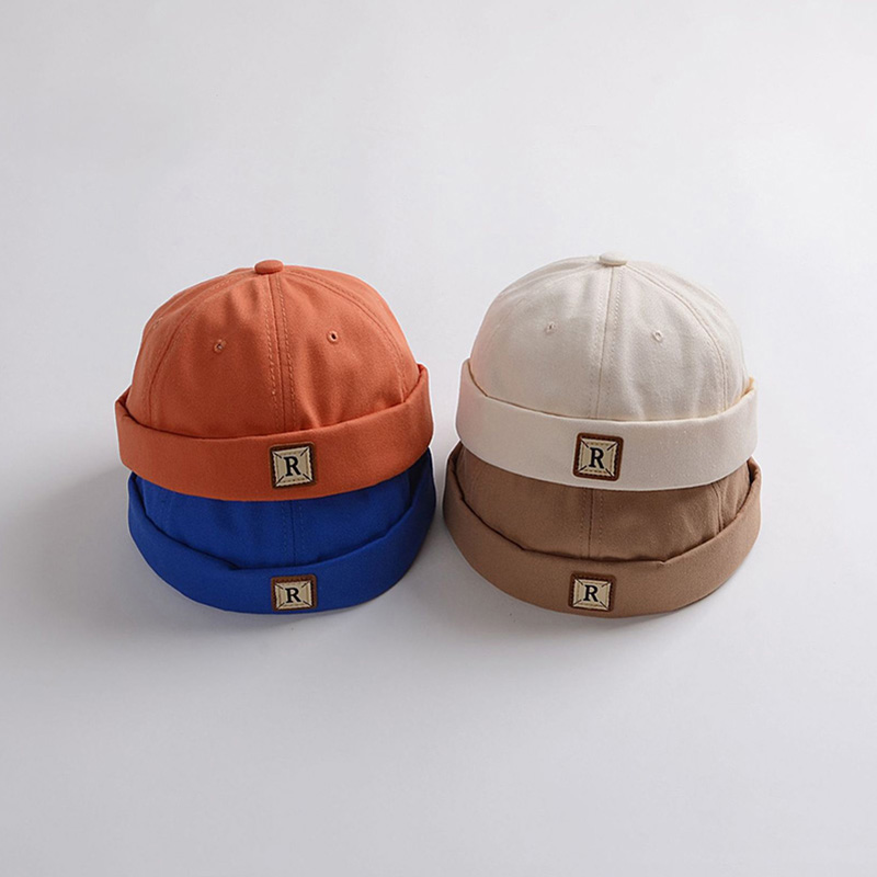 Gorro sin ala con cúpula para bebé de Color sólido, gorro Docker de Hip Hop para niños y niñas, gorro de melón a la moda para niños, gorros Vintage para propietarios, gorro 모자