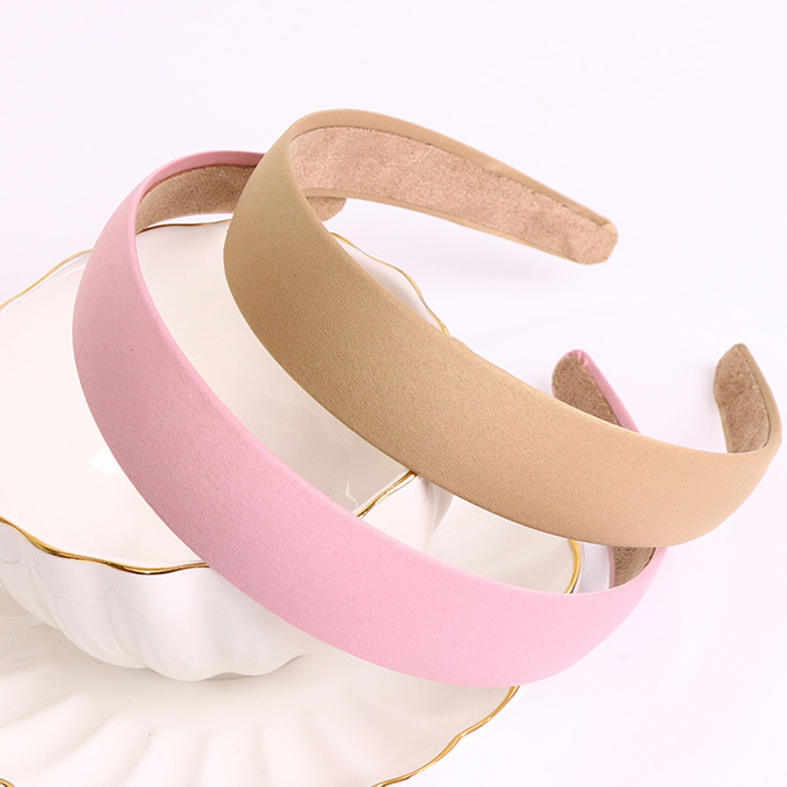 Satijnen Bedekte Hoofdband Effen Haarband Antislip Lint Haarband Voor Dames Meisjes Diy Haaraccessoires Band Tiara