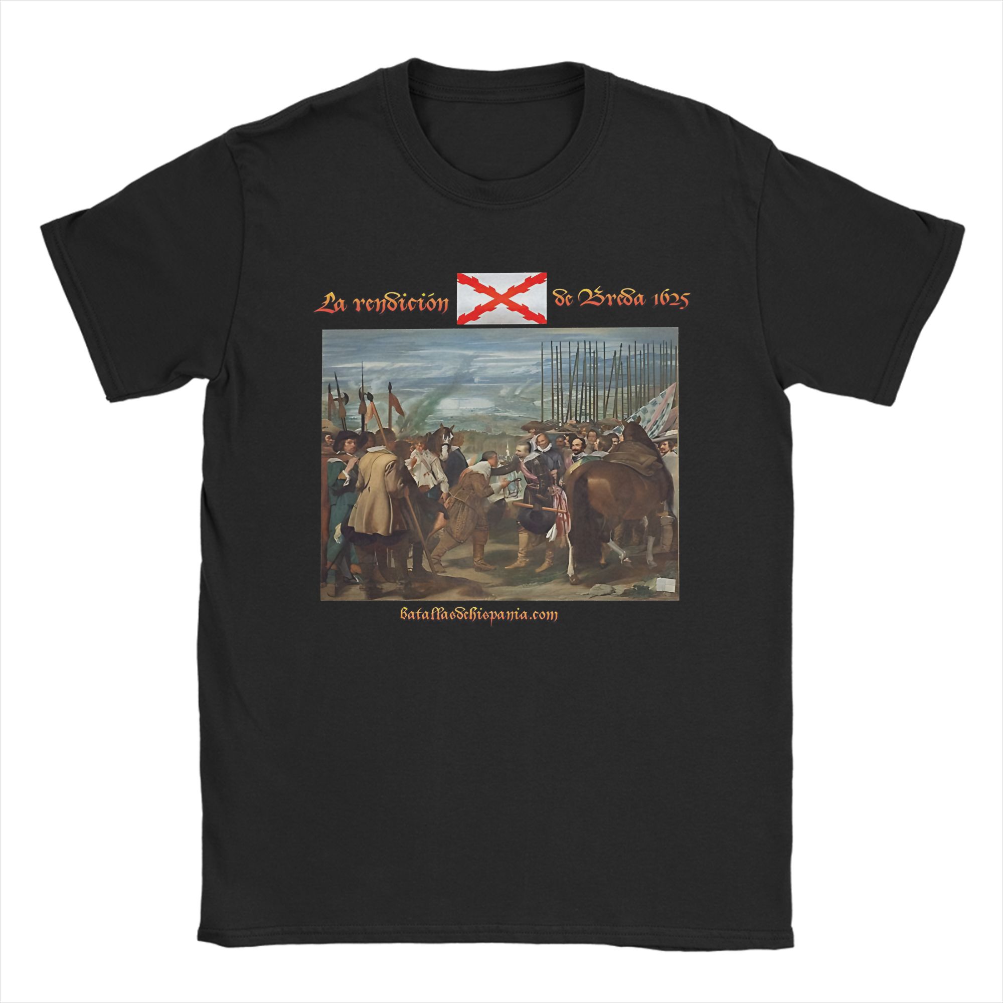 Camiseta Kawaii Burgundy Cross Spanish Empire masculina, gola redonda, manga curta, roupa de algodão, top de verão
