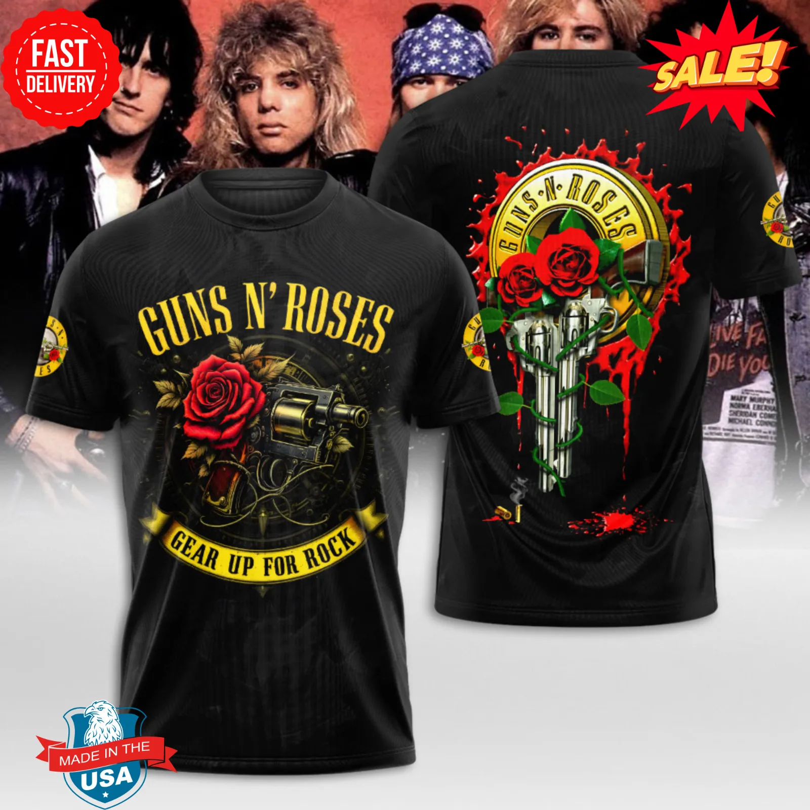 Camiseta Vintage da Banda de Rock Van Halen com Estampa 3D para Homens e Mulheres, Moda Casual, Camiseta de Manga Curta, Tops para Crianças, Roupas Masculinas para Fãs, Novo