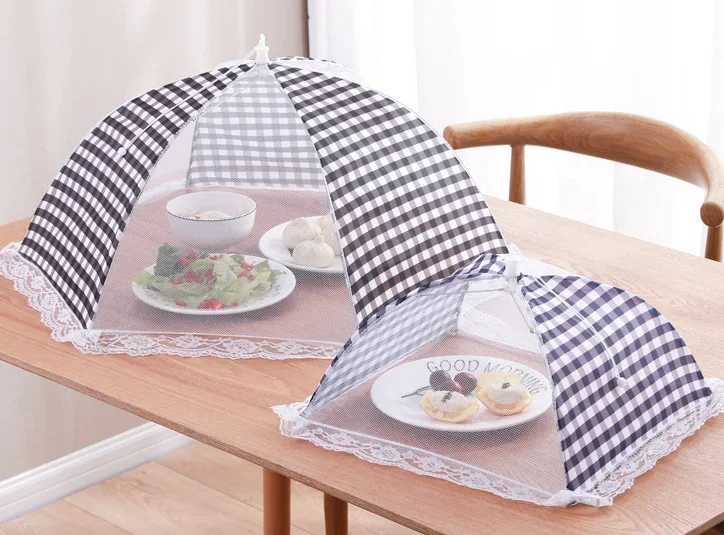 Cubierta de comida portátil estilo paraguas, cubierta antimosquitos, mesa de encaje, utensilios de cocina para el hogar, 1 unidad