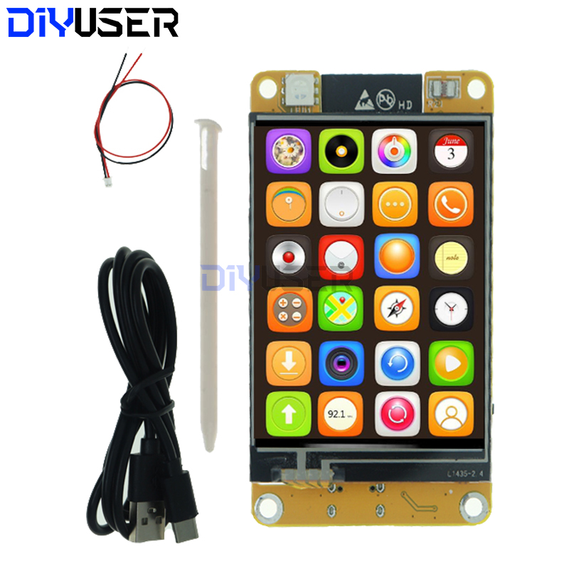DIYUSER ESP32 LVGL WIFI & Bluetooth Development Board 2.4 inch Touch LCD TFT Module 240*320 Smart Scherm met Touch WROOM