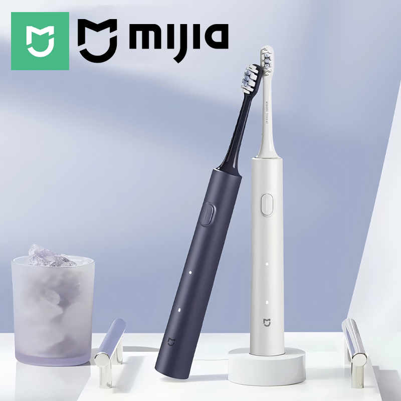 Escova de dentes elétrica sônica MIJIA T302, recarregável por USB, à prova d'água IPX8, duração da bateria 150 dias, 4 modos, escovas de dentes para clareamento