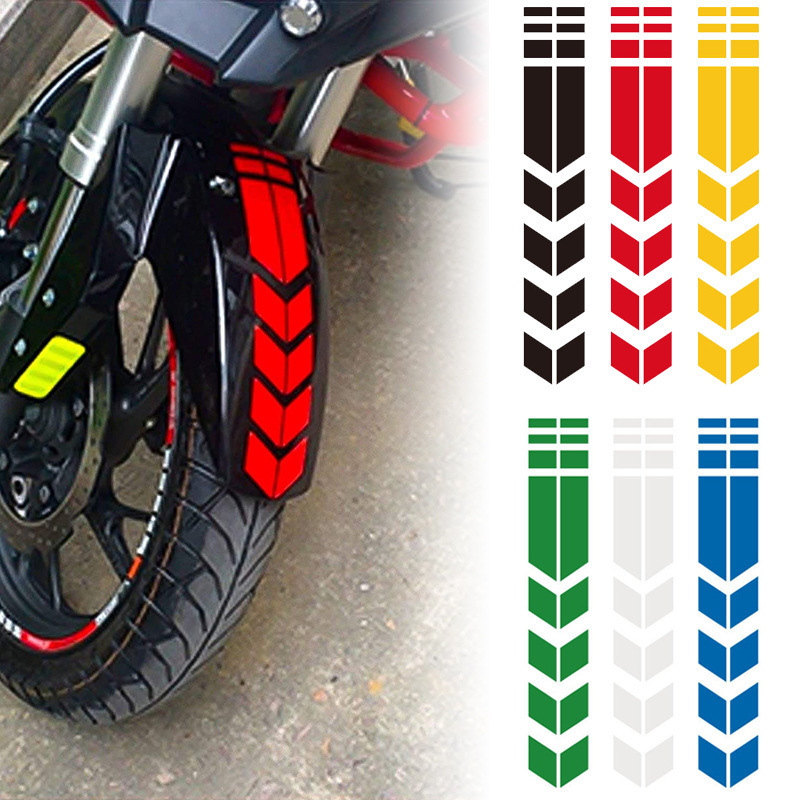 ユニバーサルオートバイ矢印ストライプステッカー安全警告フェンダーペースト防水耐油反射バイクテープデカール