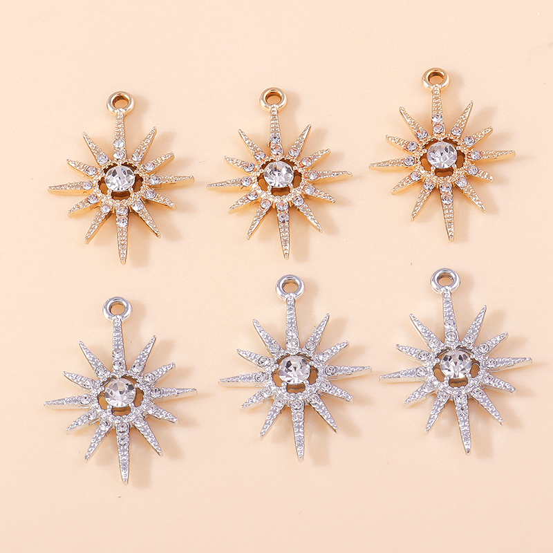 Breloques étoile Polaris couleur or argent, 10 pièces, pour boucle d'oreille, collier, pendentif, accessoires de fabrication de bijoux, bonne qualité, vente en gros