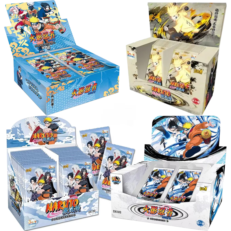 KAYOU ของแท้ Naruto การ์ดกล่องอะนิเมะการ์ด Booster Pack Sasuke คอลเลกชันแฟลชการ์ดของเล่นวันเกิดคริสต์มาสของขวัญเด็ก
