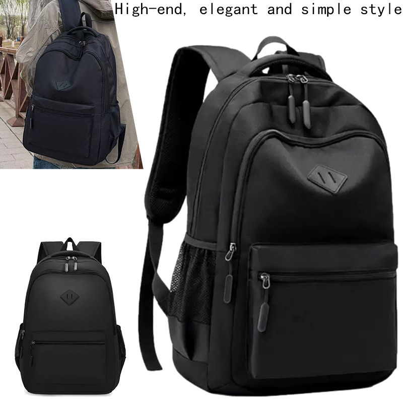 Tas Ransel Hitam Trendy Baru untuk Sekolah, Aktivitas Sehari-hari, Perjalanan Luar Ruangan, Festival, dan Hadiah