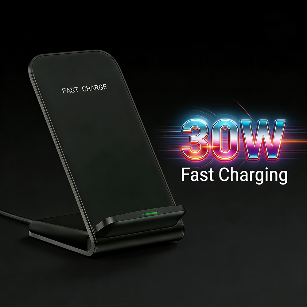 30W Kabelloses Ladegerät-Ständer für iPhone 17-11 Pro X XS Max XR 8 Samsung S26 S25 Xiaomi Induktions-Schnellladestation