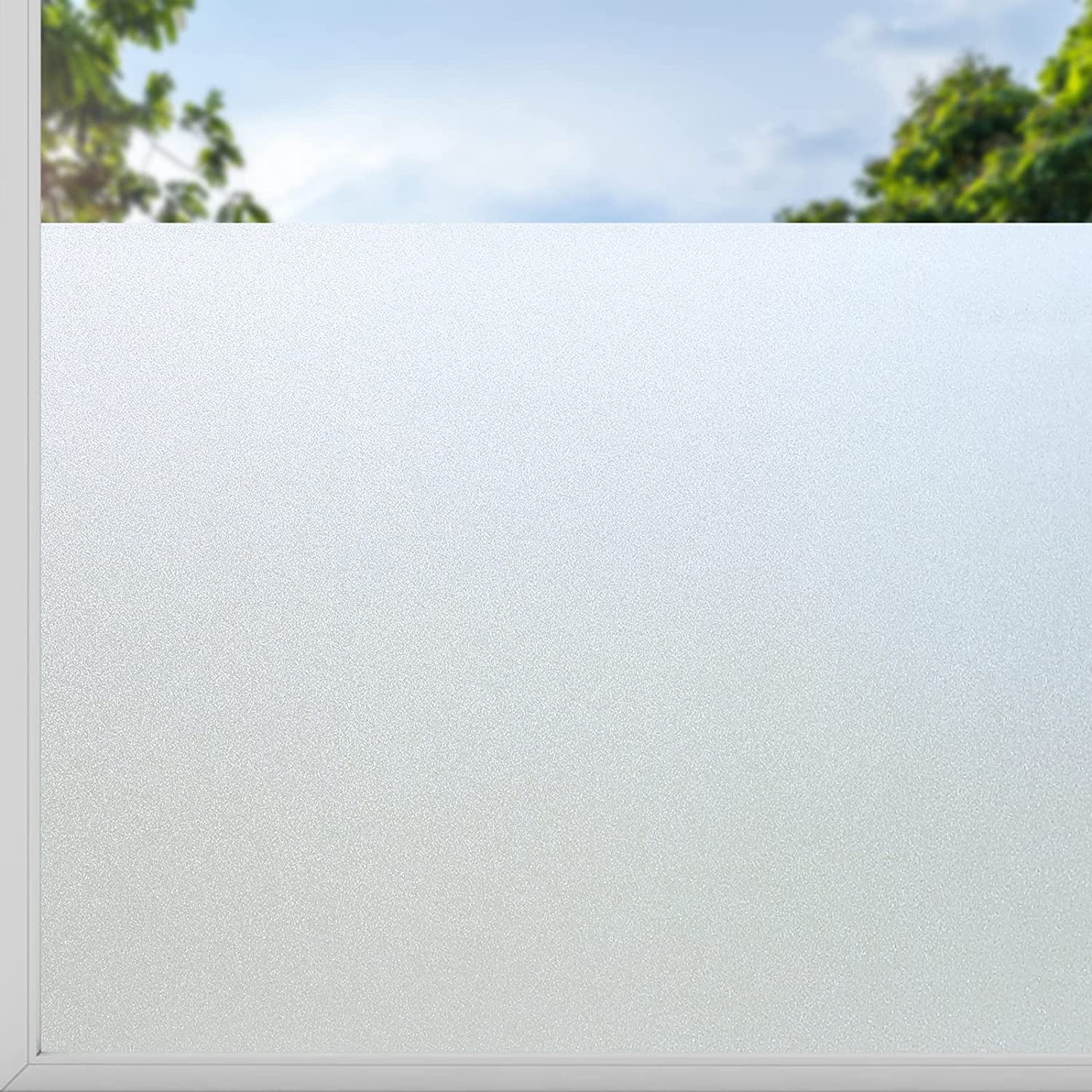 Película de privacidad de ventana pura mate, vidrio esmerilado opaco, bloqueo solar, pegatinas de vinilo autoadhesivas para decoración de baño