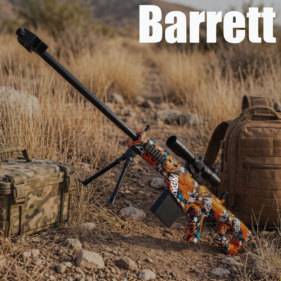 2026 Nieuwe Barrett Sniper Speelgoedpistool Kan 7-8mm Hydrogel Kogels Schieten, Wordt geleverd met 7.4V Batterij en Oplaadkabel, Verkrijgbaar in Twee Kleuropties, Kleurrijke Skins
