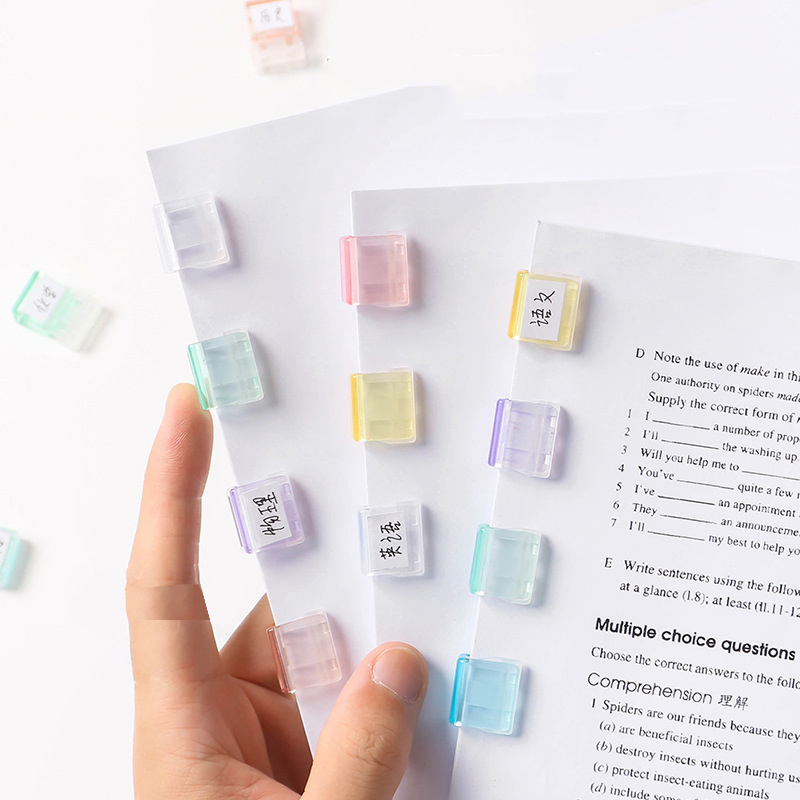 Pince poussoir en acrylique transparente, 10 pièces, Clips de Classification de documents et de fichiers en papier, support d'index de papeterie, pince de tri de bureau