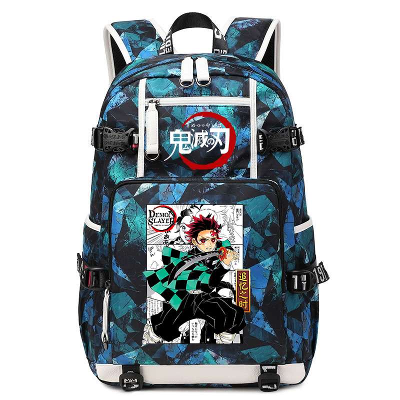 Zaino Scolastico Demon Slayer Anime, Grande Capacità, Leggero, per Studenti, Ragazzi e Ragazze, Uso Quotidiano