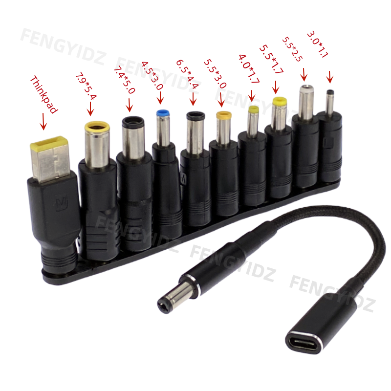 65W ประเภท C แล็ปท็อปอะแดปเตอร์ปลั๊ก USB Type C ถึง Universal แล็ปท็อปชาร์จแจ็คสายชาร์จสําหรับโน๊ตบุ๊ค