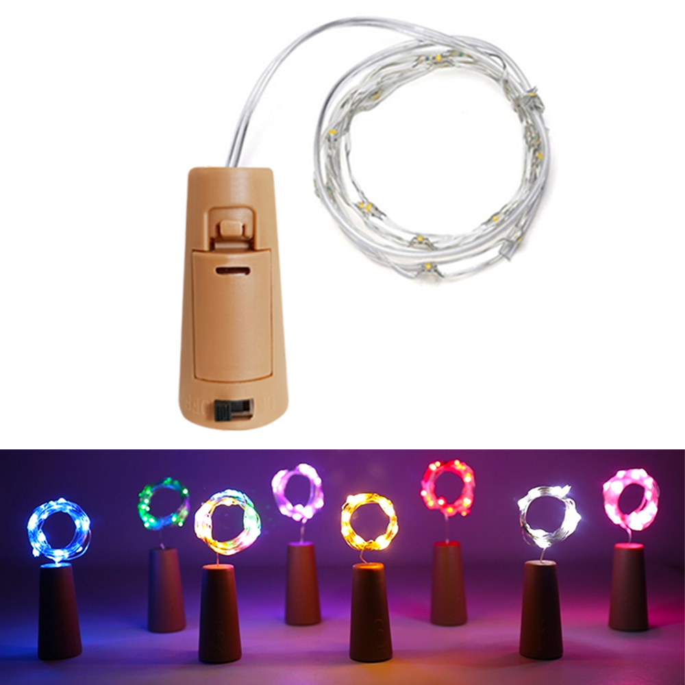 LED Bouteille Guirlande, Guirlande Lumineuse,Rouge Vert Bleu Blanc Blanc chaud Jaune, 1m 2m 3m de Lampe Bouteille Étanche Fil d'argent Flexibler DIY Décoration, pour Halloween,Noël, Partie, Mariage ,Jardin, Pelouse