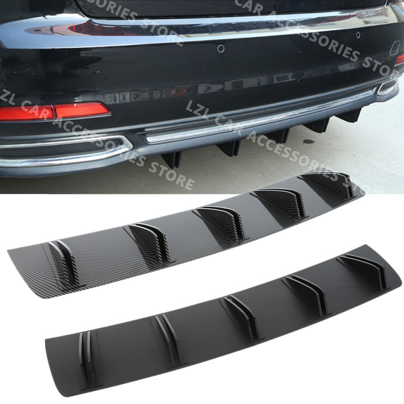 10 Fins Rear Shark Chassis Fin Style Curved Bumper Lip Diffuser For Audi A3 A4 A5 A6 Spoiler Universal Car Rear Bumper Lip 2pcs