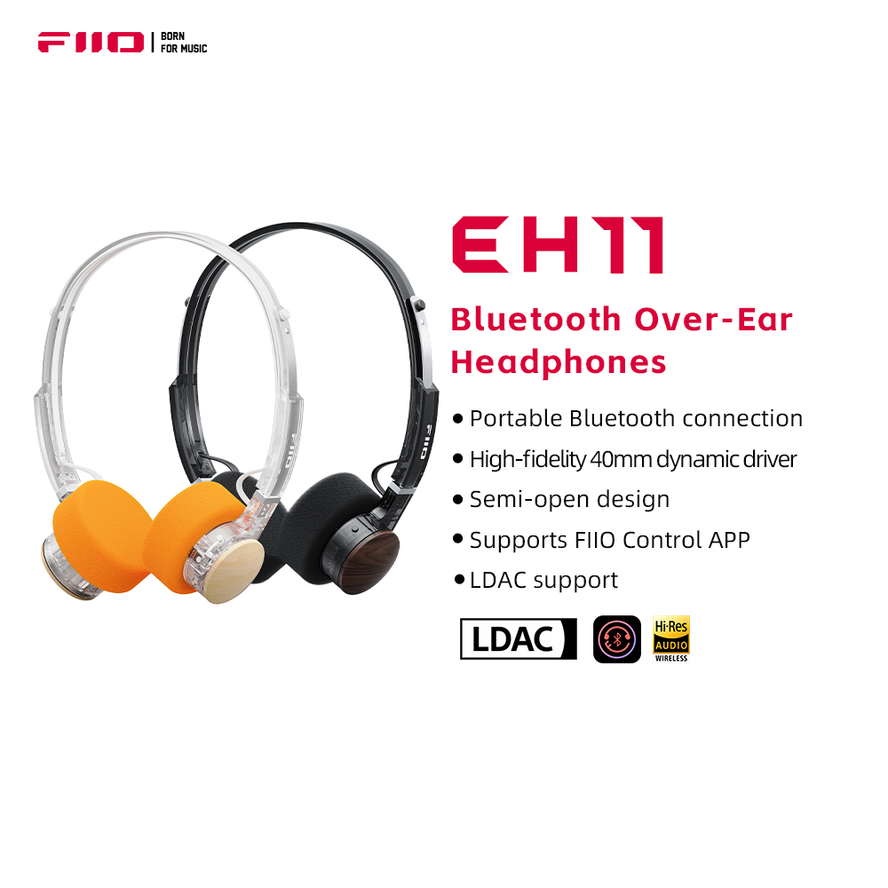 Casque Bluetooth supra-auriculaire FIIO EH11, basses puissantes et audio haute résolution LDAC, design rétro léger, batterie 30H, double appareil et A