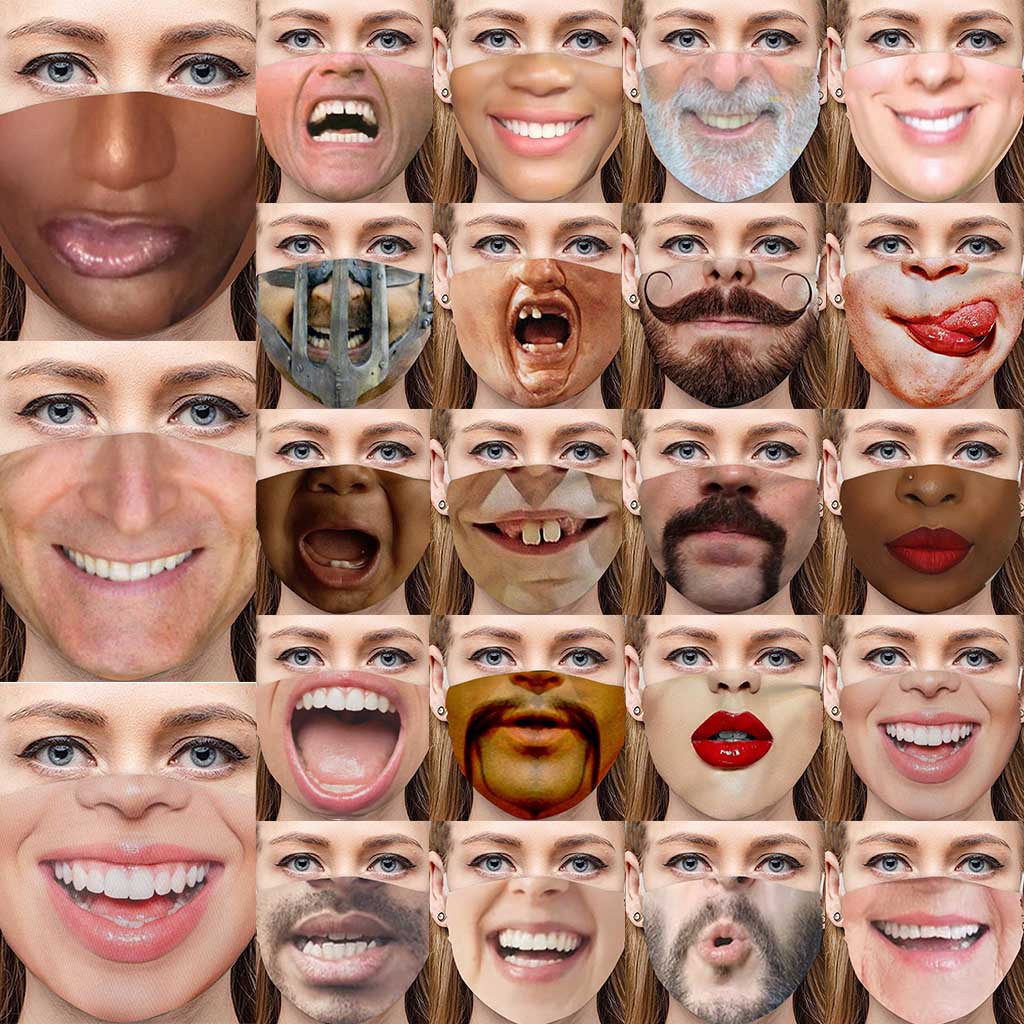 新しい成人男性女性フェイスマスクおかしいパターン綿口マスク屋外マスク Lavable マスク顔ハロウィンコスプレ