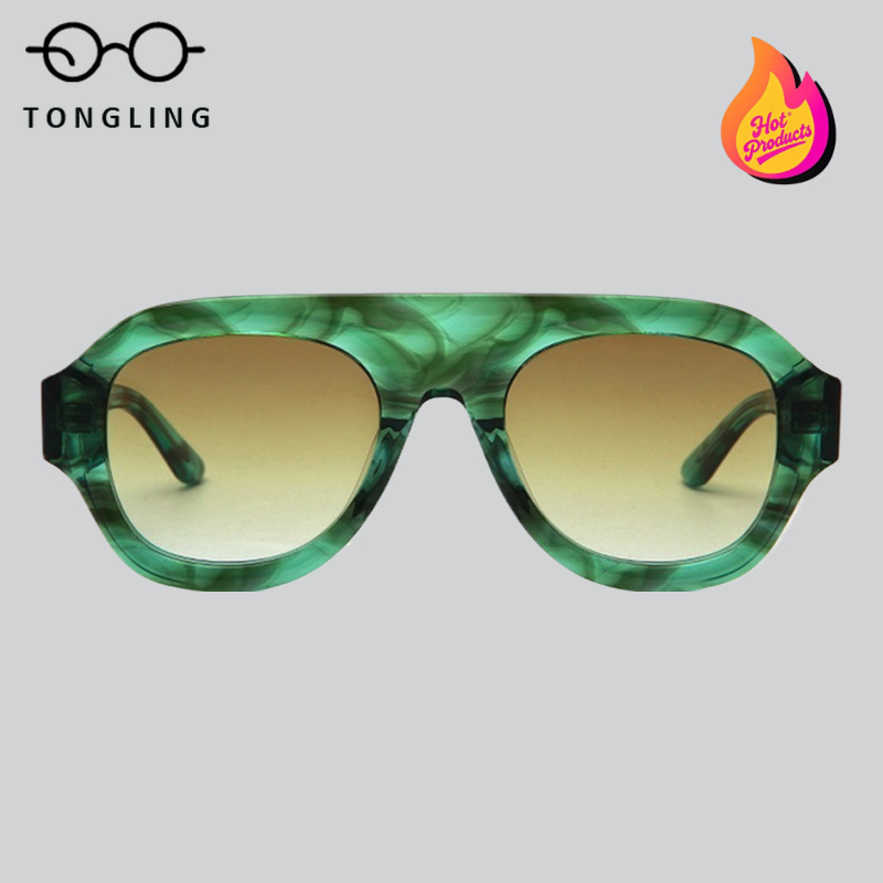 Hochwertige Acetat-Sonnenbrille, modisch, Retro-Einzelstrahl, für Herren, trendig, personalisierbar, großer Rahmen, Damen, Outdoor, Reisen, UV-Schutz