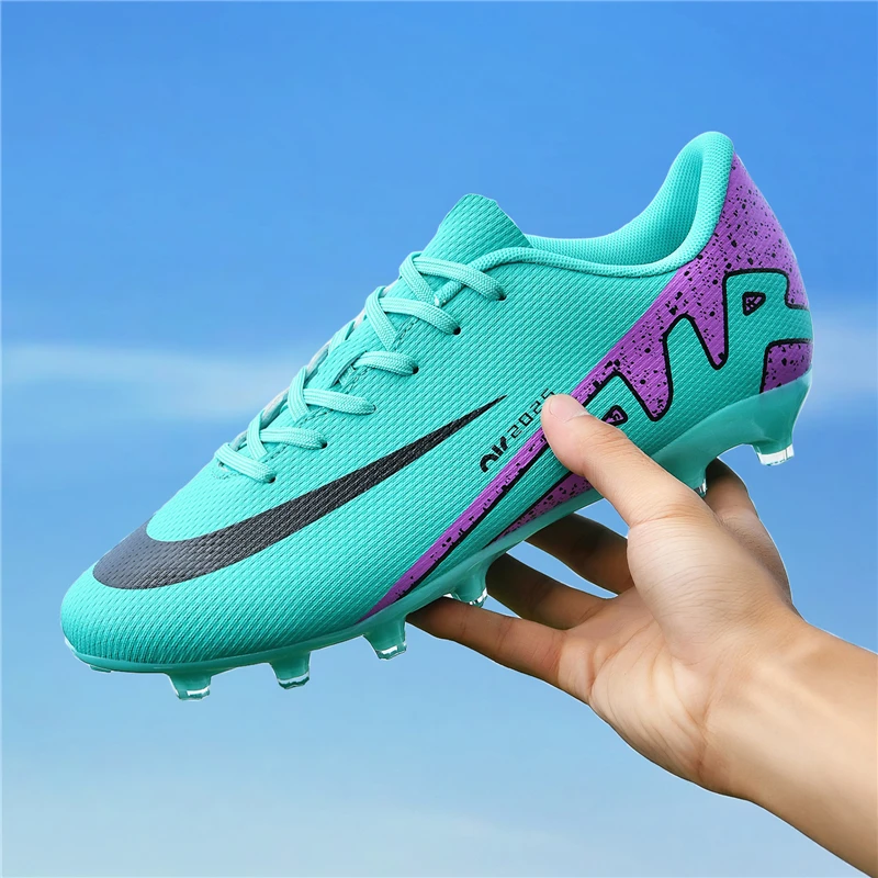 Tênis de futebol masculino de cano baixo tf/fg, tênis de futebol durável para grama ao ar livre, treinamento profissional, botas de futebol