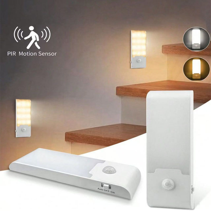 Luz Nocturna LED con Sensor de Movimiento, Lámpara Nocturna Recargable, Portátil, para Mesita de Noche, Cocina, Armario, Dormitorio, Escaleras, Pasillo