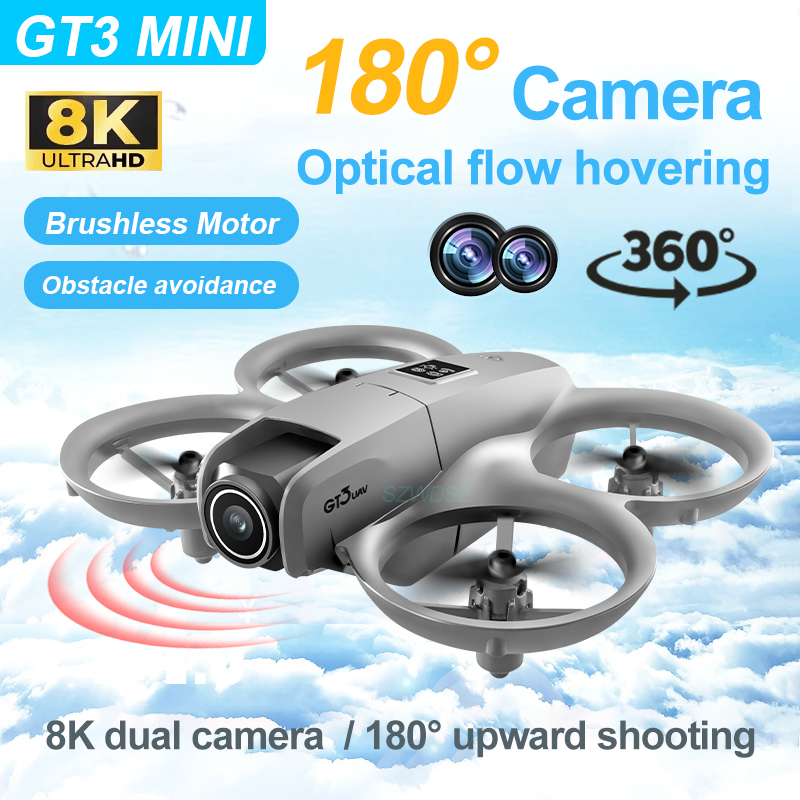 2025 gt3 rc drone 8k 5g profissional hd fotografia aérea evitar obstáculos aeronaves de controle remoto câmera dupla quadcopter brinquedo