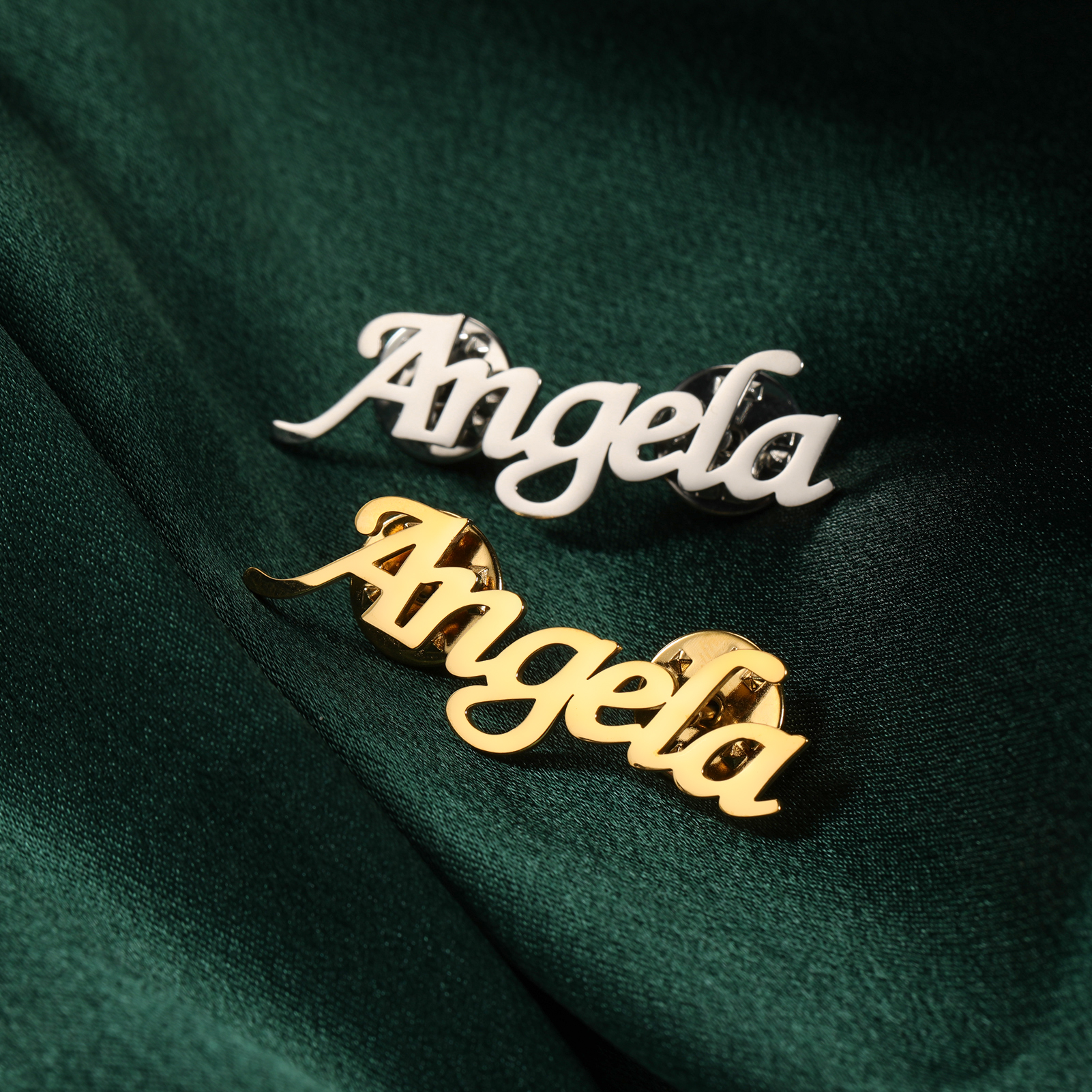 Sipuris-broche con nombre personalizado para hombre y mujer, alfileres de acero inoxidable a la moda, insignia, placa con nombre, joyería, regalos para el día de la madre