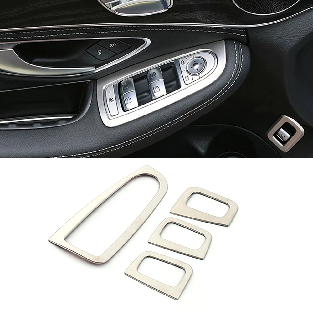 Naklejka/osłona panelu przycisków podnoszenia szyb i podłokietnika drzwi wewnętrznych do Mercedes Benz Klasy C GLC W205 X253 LHD 2016-2020