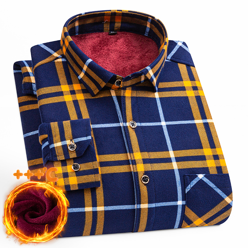 Chemise à manches longues pour hommes, épaisse et chaude, grande taille 7XL8XL, décontractée, sans repassage, confortable, double face, automne/hiver