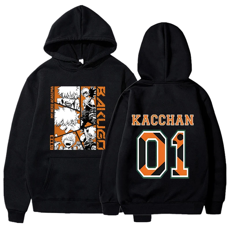 Felpe con cappuccio stampate Anime Bakugou Katsuki per uomo e donna, pullover alla moda per l'autunno e l'inverno e felpe da donna