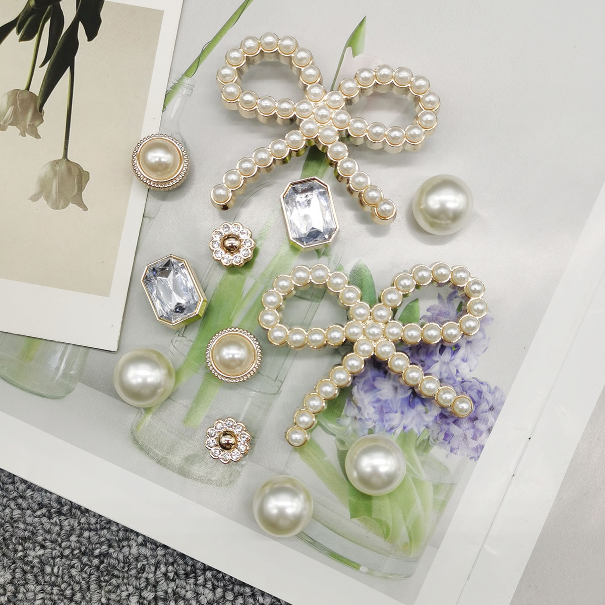 12 Uds. De dijes de flores para zapatos, hebillas cuadradas geométricas ostentosas para zapatos, decoraciones, accesorios para zapatos con lazo, Clips multifuncionales para zapatos DIY