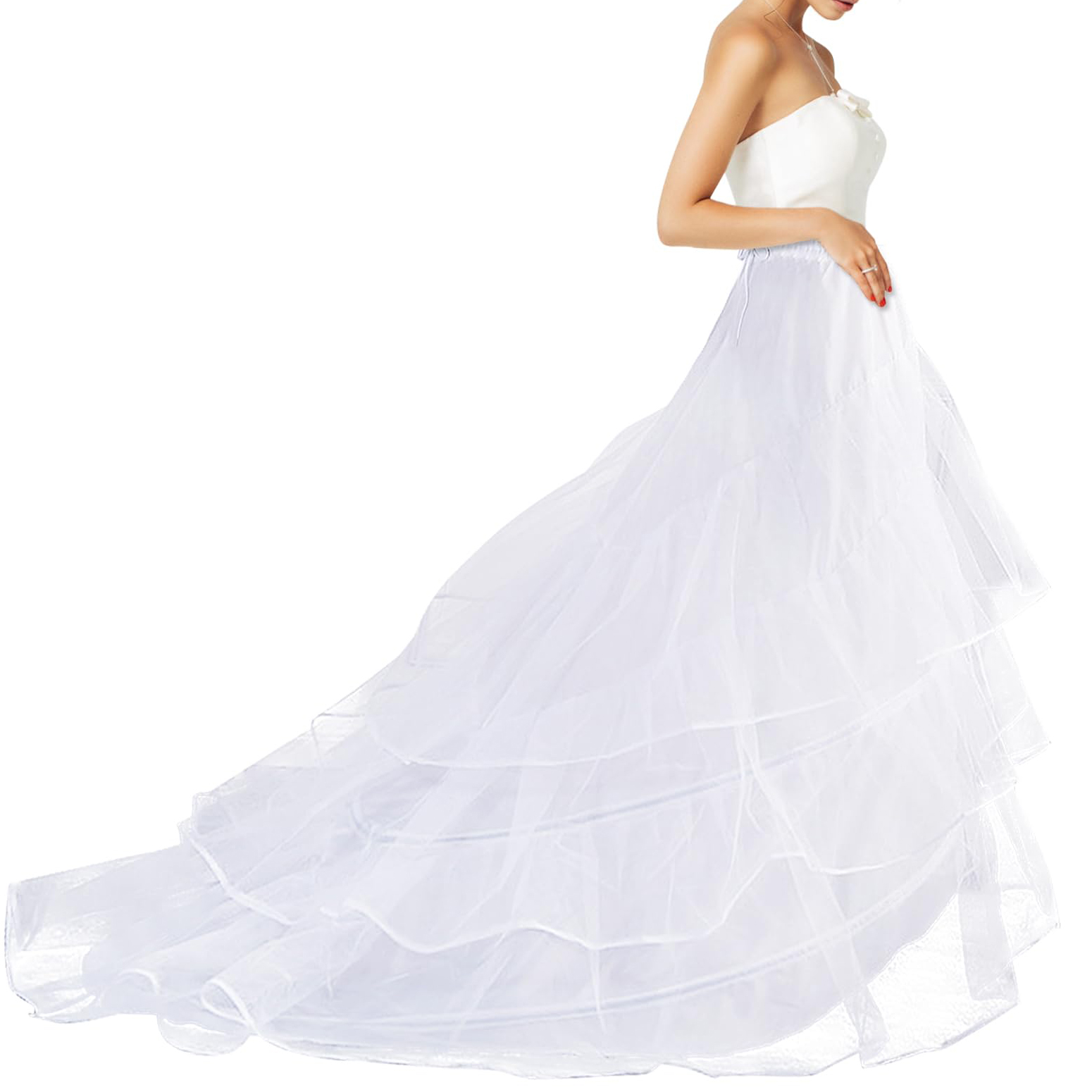 Mulheres sereia petticoat crinoline petticoat para vestido de casamento 3 camadas até o chão underskirt vestido de baile petticoat