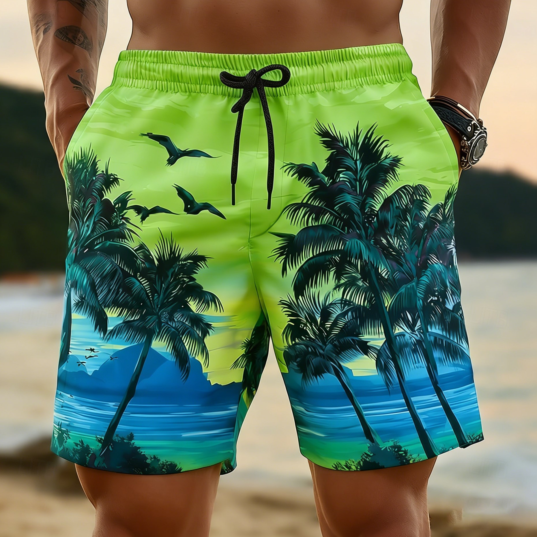 Shorts de Playa para Hombre Verano 2026 con Estampado 3D - Shorts Deportivos Transpirables de Secado Rápido para Natación